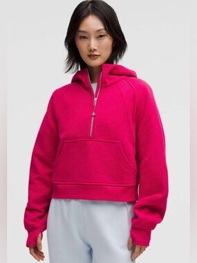 Lululemon NWT Scuba Oversized Half Zip Hoodie Fleece Pink Dragon Size XS/S